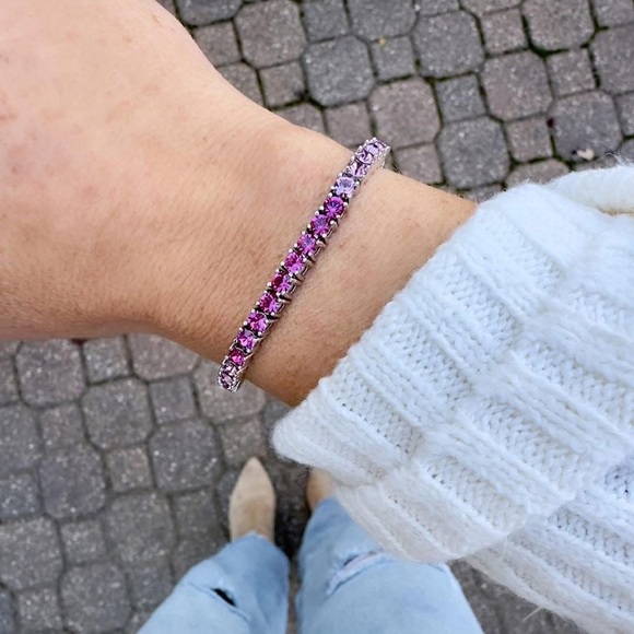 Park Lane LINDSAY Micro Impression Bracelet - Violet and Silver NWT - Picture 4 of 9